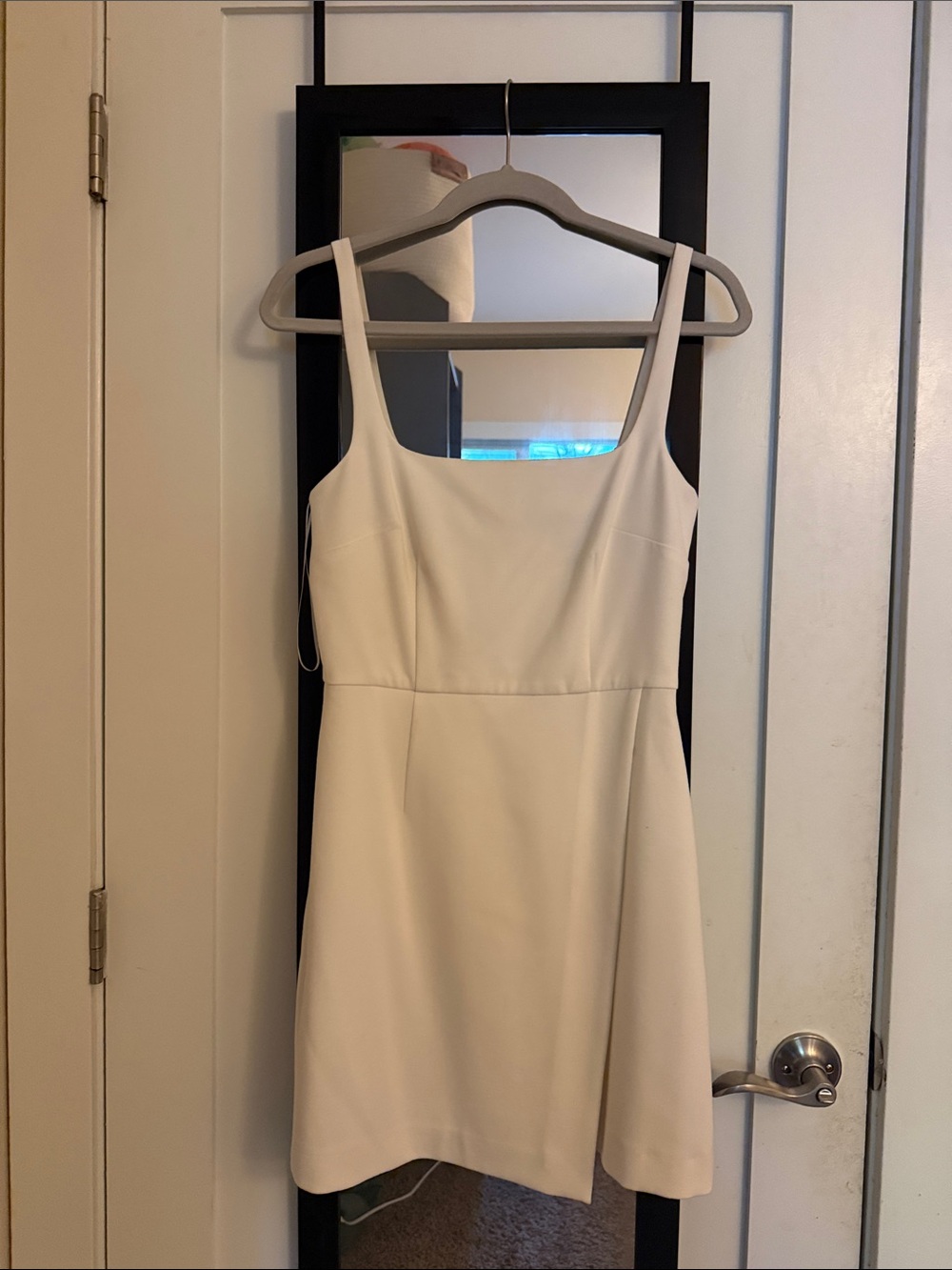 French Connection White Square-Neck Mini Dress
